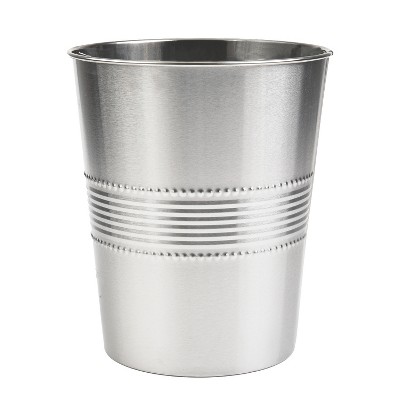 Cameo 5 Liter Waste Basket Can for Garbage, Round Open Top Trash Can for Bathroom Bedroom, Kitchen, Stainless Steel, Fingerprint Resistant