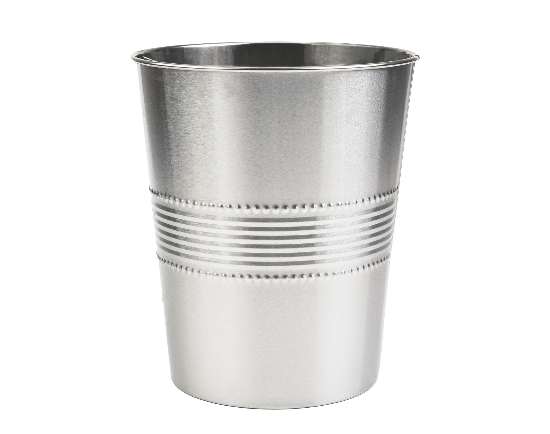Cameo 5 Liter Waste Basket Can for Garbage, Round Open Top Trash Can for Bathroom Bedroom, Kitchen, Stainless Steel, Fingerprint Resistant