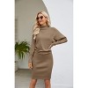 Women's Sweater Dress Long Knitted Dress High Temperament Thin Package Hip High Neck Sweater Dress - 4 of 4