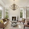 Baoure Black Farmhouse Candle Chandelier Round Rustic Modern Light Fixture High Ceiling Chandeliers 30 Light 31.2in for Living Room Dining Room Foyer - 3 of 4