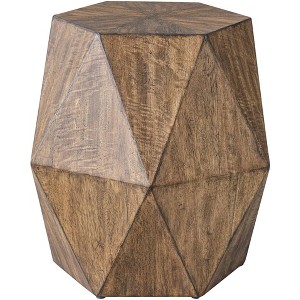 Uttermost Volker 18" Wide Burnished Honey Wood Geometric Accent Table - 1 of 1