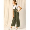 Allegra K Women's High Waist Wide Leg Belted Button Long Overalls Jumpsuit - 2 of 4