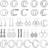 69 Pcs Gold Plated Jewelry Set for Women, Fashion Necklace Bracelet Earrings Costume Set - 2 of 4