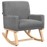 Costway Mid Century Fabric Rocking Chair Upholstered Accent Armchair Lounge Chair Beige/Gray