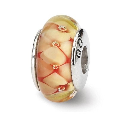 Black Bow Jewelry Yellow Flower Glass Sterling Silver Bead Charm