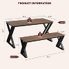 Rectangular Kitchen Table Set with Sturdy Metal Frame, Dining Table with Benches for 4, Space-Saving Design for Kitchen, Dining Room, and Apartment - 2 of 4