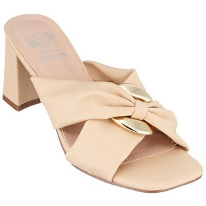 GC Shoes Zane Knotted Cross Strap Block Heel Sandals - 1 of 4