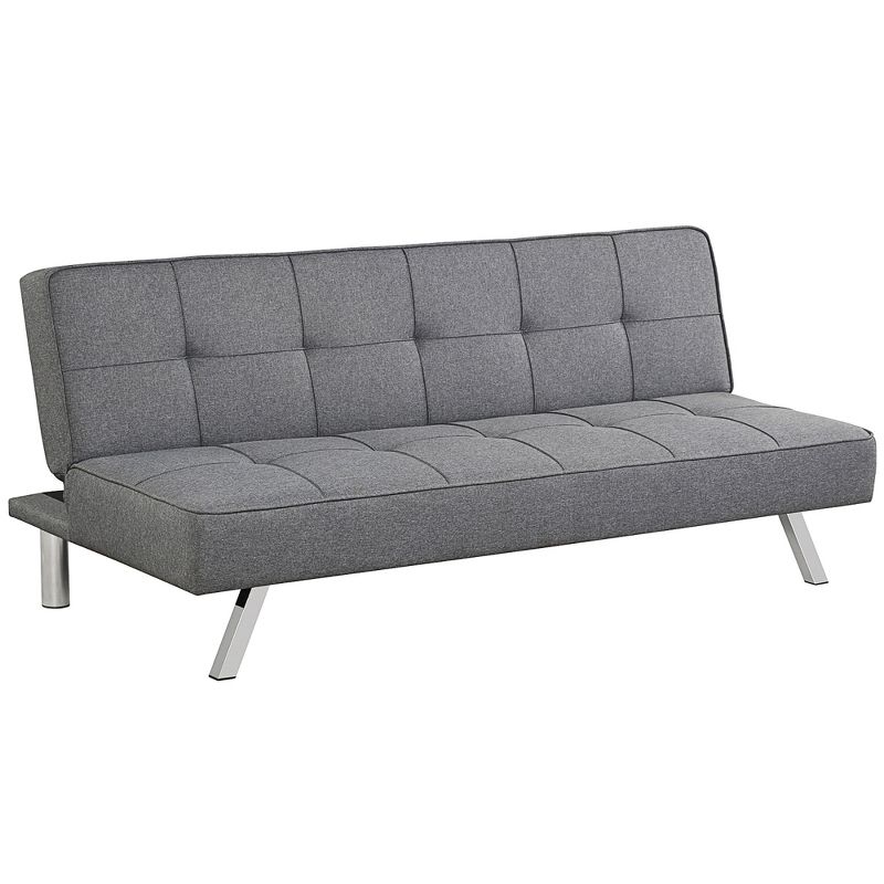Costway Convertible Futon Sofa Bed Adjustable Sleeper with Stainless Steel Legs, 1 of 11