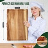 Acacia Wood Cutting Board, 18x12x1 Inch Pre-Oiled Chopping Board with Juice Groove, Back Inner Handles, Wooden Kitchen Cutting Board - 2 of 4