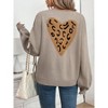 Women's Long Sleeve Knitted Sweater Cardigan Tie Front Fall Casual V Neck Loose Shirt Top Solid Color Blouse Gray M - 4 of 4