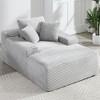 KWPZQEB 67" Chaise Lounge Chair, Corduroy Boneless Sofa with & 3 Pillows, Oversized Deep Seat Sleeper Sofa Bed for Living Room, Bedroom - 2 of 4