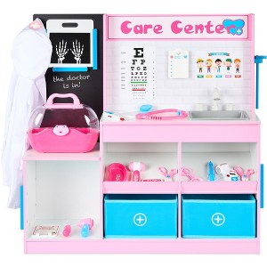 Best Choice Products Pretend Play Doctor's Office, Wooden Toy Set for Kids w/ Carrying Case, Accessories Included - 1 of 4