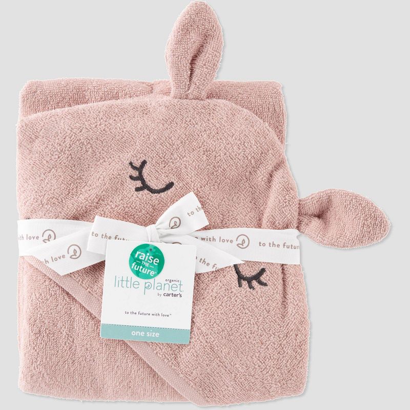 Little Planet by Carter&#39;s Hooded Character Towel - Pink Bunny, 2 of 4