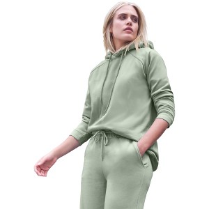 ellos Hooded Fleece Boxy Sweatshirt - 1 of 3