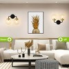 POWLIG 14.17-in 2-Light Black&Gold Bathroom Light Fixtures Over Mirror Vanity Lighting with Clear Glass Globe Shades - 4 of 4
