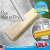 Lola Products Deck Scrub Brush Broom, 9" x 3.5" Wide, Durable Bristles remove Dirt, Grime, Grout, Leaves, Snow on Patios, Decks, Wet or Dry, 1 Count - 4 of 4