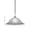 Toltec Lighting Paramount 1 - Light Pendant in  Matte Black/Brushed Nickel with 20" White Marble Shade - 2 of 2