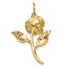 Black Bow Jewelry 14k Yellow Gold Red Cubic Zirconia Accented 3D Rose Pendant - 3 of 4