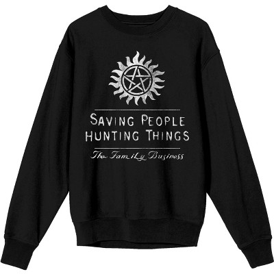 Supernatural Saving People Hunting Things Men’s Black Long Sleeve Shirt