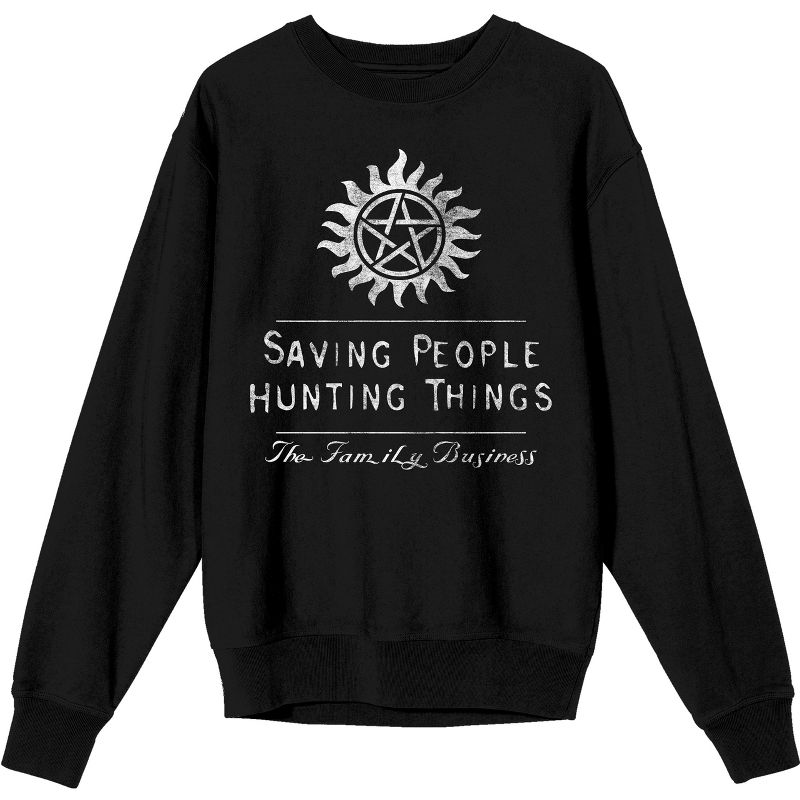 Supernatural Saving People Hunting Things Men's Black Long Sleeve Shirt, 1 of 2