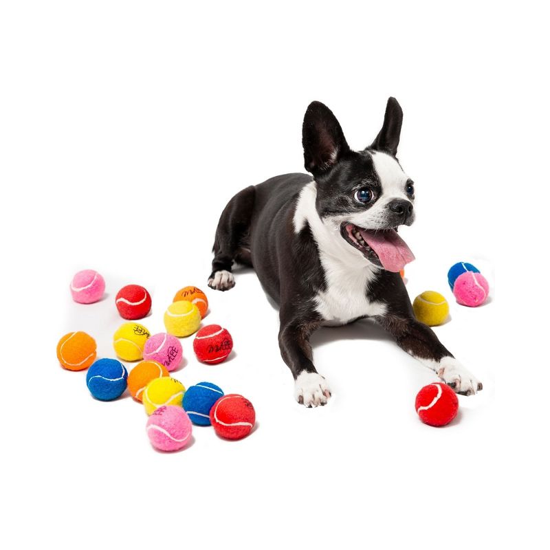 Midlee 1.5" Mini Dog Tennis Balls Bulk Set of 25 Assorted Colors, 5 of 9