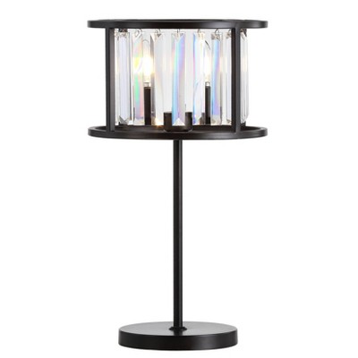 black and crystal table lamp