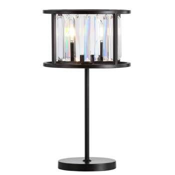21.5" Metal/Crystal Bevin Table Lamp (Includes LED Light Bulb) Black - JONATHAN Y