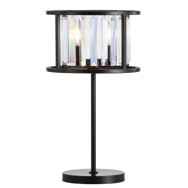 21.5&#34; Metal/Crystal Bevin Table Lamp (Includes LED Light Bulb) Black - JONATHAN Y, 1 of 6