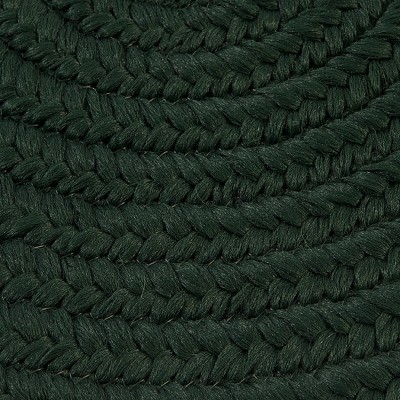 Handmade Dark Green Oval Braided Rug, 2x3 ft, Synthetic