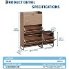 Farmhouse Shoe Storage Bench w/ 4 Flip Drawers & Cushion - Narrow Entryway Cabinet for Hallway, Living Room & More - 2 of 4