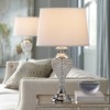 Pacific Coast Lighting Glitz and Glam 28" Tall Urn Luxe Traditional Table Lamps Set of 2 Clear Chrome Finish Crystal White Shade Living Room Bedroom - 2 of 4