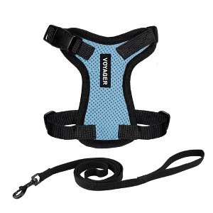 Step-in Lock Adjustable Cat Harness w. Cat Leash Combo Set with Neoprene Handle 5ft - Small, Medium and Large Breed Cats - 1 of 4
