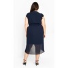 Women's Plus Size Wrap Swing Dress - navy | CITY CHIC - image 3 of 4