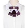 Elerevyo Women's Pre-tied Bowknot Elegant Rib Bow Brooch - 4 of 4