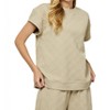 Women's Flower Textured Lounge Top - SEE AND BE SEEN - 4 of 4