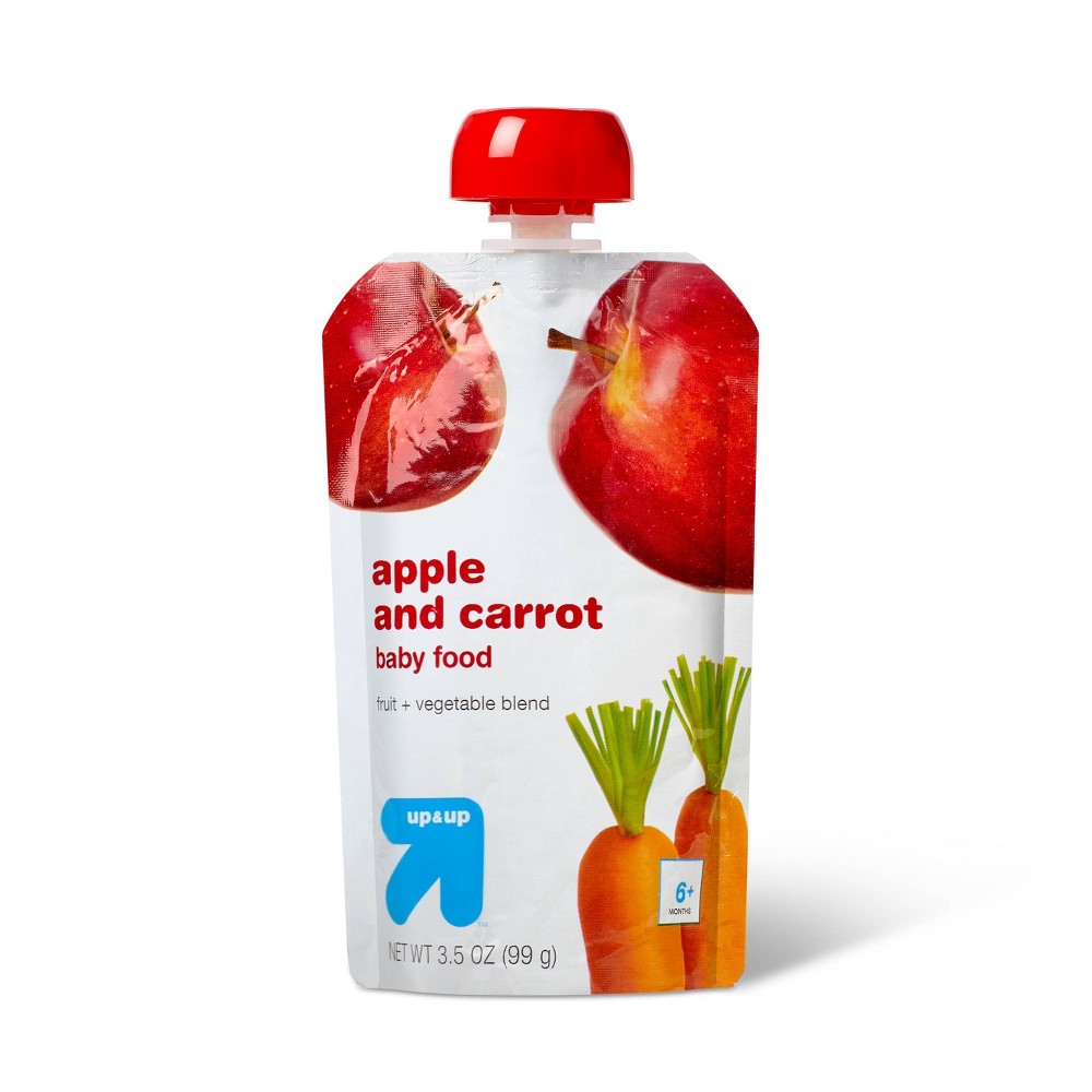 Stage 2 Apple and Carrot Baby Food Pouch - 3.5oz - up & up