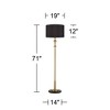 Possini Euro Design Summit Mid Century Modern 71" Tall Floor Lamp Warm Gold Matte Black Light Blaster Drum Shade for Living Room Bedroom - 4 of 4