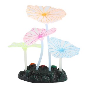 Unique Bargains Glowing Silicone Simulation Plant Silicon Glow Plant for Fish Tank Landscape Decoration Multicolor 1 Set - 1 of 4