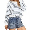 Women's Striped Long Sleeve Round Neck Top - Double Take - 3 of 4