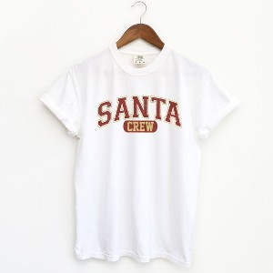 Simply Sage Market Women's Santa Crew Short Sleeve Garment Dyed Tee - 1 of 4