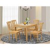 Kitchen Table and Chair Set - Art Deco Style, Square Hardwood Dining Set, 36 Inch Table - 2 of 4