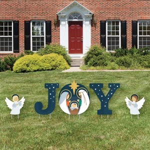 Big Dot of Happiness Holy Nativity - Yard Sign Outdoor Lawn Decorations - Manger Scene Religious Christmas Yard Signs - Joy - 1 of 4