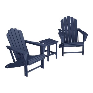 WestinTrends Highland 3-Piece Outdoor Patio HDPE Adirondack Chair With Cup Holder and Table Set - 1 of 4