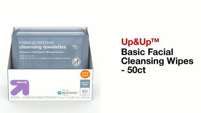 Makeup Remover Facial Wipes - up & up™, 6 of 10, play video
