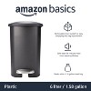 Basics Compact Plastic Bathroom Trash Can with Hands Free Foot Pedal, Quiet Close Step-On, 6 Liters, Black, Lid Included - 2 of 4
