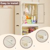 Portable Wardrobe Closet, Large Collapsible Plastic Closet Cabinet with Hanging Rod and Hangers For Baby, Pet Clothes, Toy Organizers and Storage - 3 of 4