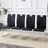 NicBex Modern High-End Set of 4 Dining Chairs with Mirrored Metal Legs & Spring Package,Minimalist Upholstered Office Chairs,Living Room Chairs - 3 of 4