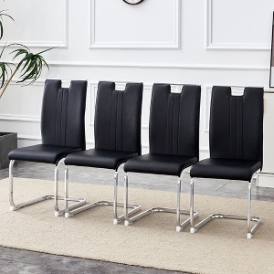 CAVINAS 18.6" Contemporary Minimalist Dining Chairs,Set of 4,Upholstery Accent Chairs with L-Shaped Legs for Dining Room,Dining Furniture Chair - 1 of 4