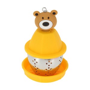 Unique Bargains Tea Infuser Tea Infuser Hand Wash Only Style Silicone Stainless Steel Red 2.17"x2.87" 1Set - 1 of 4