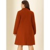 Agnes Orinda Women's Plus Size Winter Notched Lapel Double Breasted Pockets Long Overcoats - 4 of 4